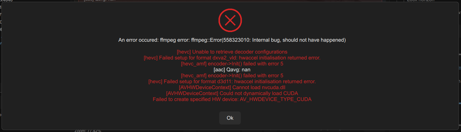 导出时的 ffmpeg 编码错误弹窗
