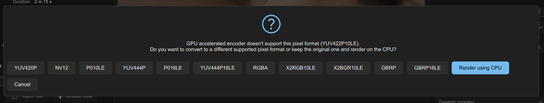 GPU 不支持该像素格式的弹窗